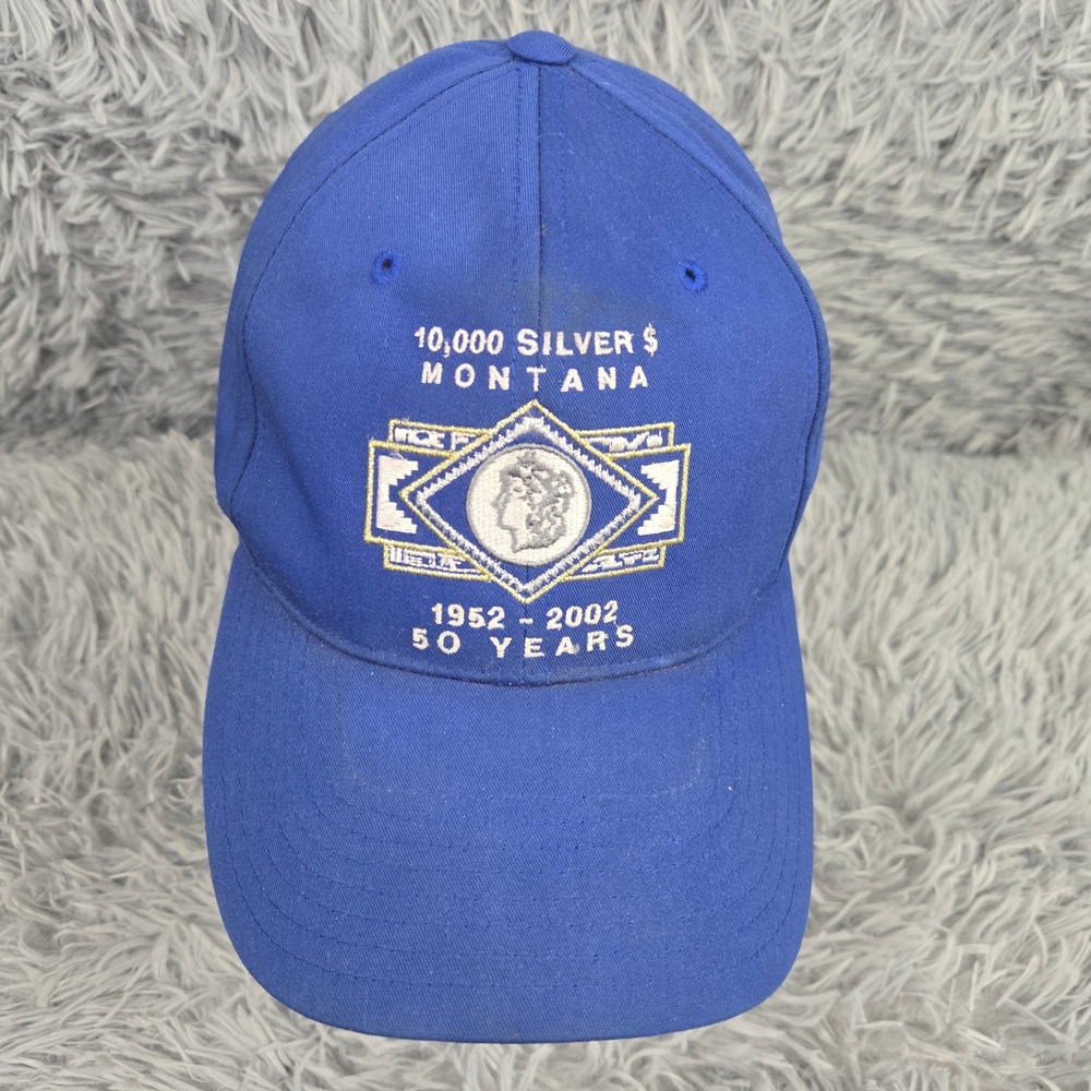 Triangle Sport Mens OSFA Blue‎ 10,000 Silver $ Montana 50 Years Snapback Hat